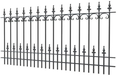 ELEO Gartenzaun Lucca anthrazit schwarz - 90 x 192,5 cm Zaun Garten Metall Schmiedeeisen für draußen - Zaunelemente wetterfest rostfrei pulverbeschichtet romantisch für den Garten - Metallzaun stabil