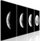 murando - Wandbilder Set XXL Mond 160x60 cm Vlies Leinwandbild 4 Teilig Kunstdruck modern Wandbilder Set XXL Wanddekoration Design Wand Bild Abstrakt Weltraum Mondschnitt Nacht schwarz grau