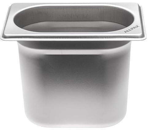 Allpax GN Behälter 1/9 Edelstahl - Höhe 150 mm - lebensmittelechter & hitzebeständiger Gastronormbehälter, zum Abtropfen oder als Gareinsatz im Chafing Dish