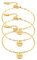 3er Set Angepasst Freundschaft Armband für Frauen Lip Link Charm ID Tag Armreif Brautjungfer Hochzeitsgeschenk für Mädchen Beziehung BFF Familienmanschette Edelstahl Schmuck, Verstellbar