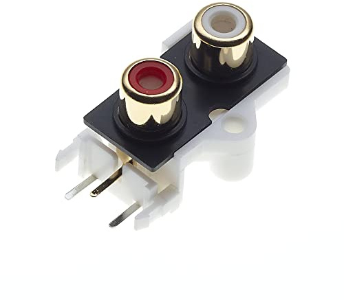Keple 2x prises phono, pièces de contact plaquées or, PCB - prise RCA prise AV concentrique 4 broches montée 2 prises audio vidéo stéréo