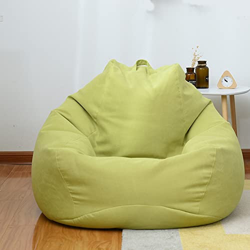 Highdi Bean Bag No Filler, Gaming Beanbag Chair Cover for Adult Kids Without Filling Highback Comfortable Lazy Sofa Beanbag Soft Toy Storage Bean Bag Seat for Indoor (100x120cm,Mustard green)