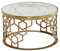 FineBuy Couchtisch Echter Marmor Weiß 60x60x36 cm Sofatisch Metall Gold, Design Wohnzimmertisch Rund, Kleiner Kaffeetisch Modern, Beistelltisch Anstelltisch Wohnzimmer