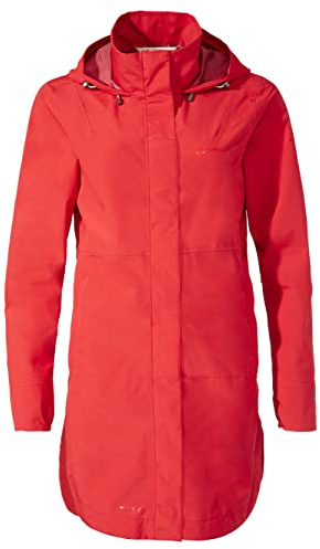 VAUDE Women's Mineo 2.5L Coat - Regenmantel für Damen - wasserdicht, winddicht und atmungsaktiv, flame, 36