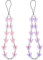 Jagowa 2PCS Phone Charm Pearl Lanyard Wrist Straps Bling Crystal Butterfly Pendant Anti Lost Mobile Phone Chain for Women Girl, Pink, Purple