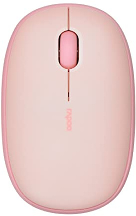 Rapoo M660 Silent kabellose Maus Wireless Mouse 1300 DPI Sensor 9 Monate Batterielaufzeit leise Tasten ergonomisch für Rechtshänder und Linkshänder PC & Mac - pink