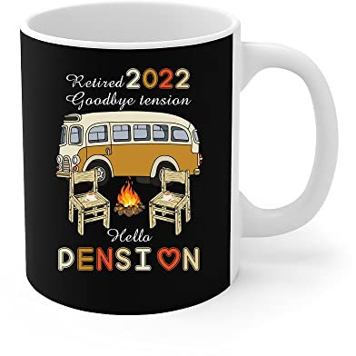 456 Kaffeetasse Auf Wiedersehen Spannung Hallo Rente Rentner 2022 Rente Lustig Keramik Tasse Beidseitig Bedruckt Teetassen Für Büro Arbeit Kaffeeliebhaber 330Ml