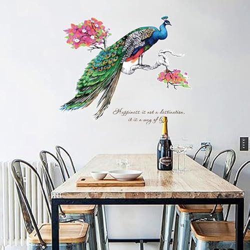 Wohnkultur DIY Chinesischer Stil Pfau Umgebung Layout TV Hintergrund Abnehmbare Wandaufkleber Wandaufkleber Home Deco-MULTI, China