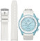 BONACE Cinturino in silicone senza spazi per Omega x Swatch MoonSwatch, cinturino di ricambio per orologio Omega x Swatch MoonSwatch Speedmaster da 20mm (Bianca bianca linea)