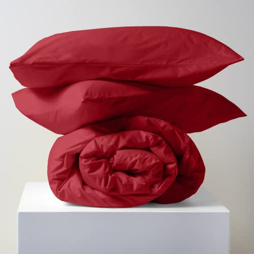 Lisola Set Copripiumino Matrimoniale, in Cotone Pregiato, Made in Italy, Sacco Copripiumino 250x240cm + 2 Federe 50x80cm, Tinta Unita. Modello: Tortona, Valenza