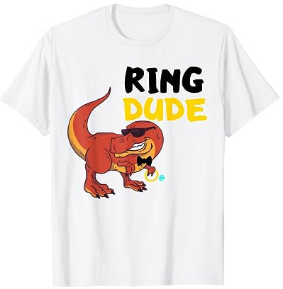 Ring Bearer Dino T-Rex Ring Dude Sicherheit Hochzeit Party Ring T-Shirt