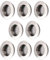 MOROBOR Lot de 8 poignées de porte rondes encastrées en acier inoxydable - Poignées de porte de grange coulissantes encastrées - Poignées de porte invisibles (acier inoxydable)