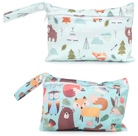 2 pcs Sac Couche Lavable,Sac a Couches Bebe,Sac Couches Lavables, pour bébé, Piscine de Plage, Salle de Sport, Rangement à la Maison, étanche avec Fermeture éclair