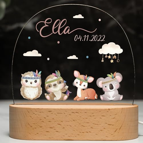 Kidsmood – Personalisiertes Nachtlicht für Baby - Liebevolles Geschenk zur Geburt, Taufe, Geburtstag & Weihnachten, Dimmbare Nachttischlampe für Kinder, ein stilvolles Highlight für Babyzimmer