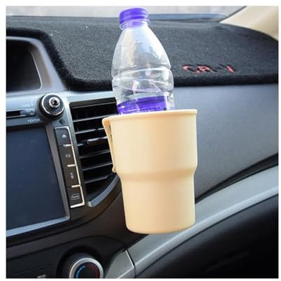 CGEAMDY Porte-Gobelets Multifonctions pour Voiture, Support D'organisation pour L'intérieur De La Voiture Porte-Boissons, Porte-Gobelet De Voiture pour Bouteilles, Canettes De Boisson(Beige)