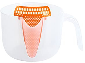 Taza de medición de filtro transparente para batir huevos, cuenco de medición de líquidos con escala, material plástico, vasos de medición líquidos, taza de filtro