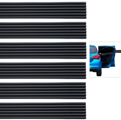 VEXPLO DIY Garagen Wandschutz Auto Autotür Kantenschutz Wand, Gummi Selbstklebend Wandschutz Garage für Autotüren, wasserdichte Türkantenschutz Auto - je 41 x 7 cm (6 Stück) - Schwarz