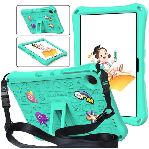 Funda Niños Compatible con Xiaomi Redmi Pad SE 11 Pulgadas 2023, Estuche Antigolpes con Soporte & Correa de Hombro, Carcasa Infantil para Tablet Redmi Pad SE 11, Verde
