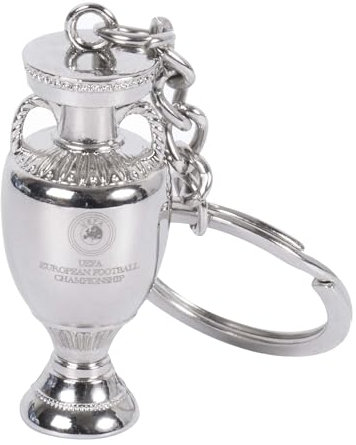 Hy-Pro Porte-clés Euro 2024, sous licence officielle, produit Euro 2024, Argenté., Taille unique, Porte-clés trophée 3D