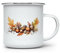 MAXIKIWI - Tazza da campeggio smaltata resistente per caffè o tè per uso interno ed esterno - Foglie autunnali - 350 ml