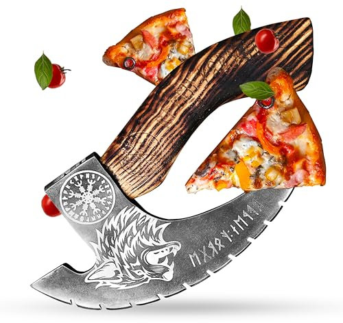 NovahavenUltimate Viking-Inspired Pizza Cutter – Heavy-Duty Stainless Steel Pizza Slicer with Authentic Nordic Design – Perfect for Pizza Lovers – Pizzaschneider Wikinger for Effortless Slicing