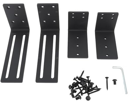 Adjustable Door Barricade Brackets, Heavy Duty Drop Open Bar Holder Bracket, Door Security Bracket for Garage Basement