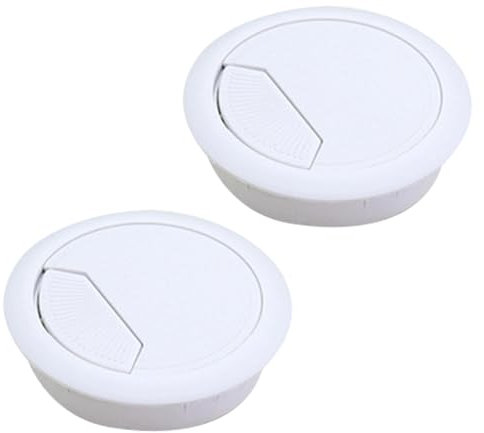 60mm Kabeldurchlass, 2 Stück Kabeldurchführung Kunststoff Weiß kabeldurchführungen Schreibtisch Tülle Runde Schreibtisch Kabeldurchführung Kabel Durchführungen Kabel Management für Heim und Büro(Weiß)