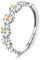 Milacolato Silber 925 Damen Gänseblümchen Ring - Gelb Cubic Zirconia Verstellbarer Zierlicher Bandring - Statement Fingerring Daumenringe für Frauen Mädchen