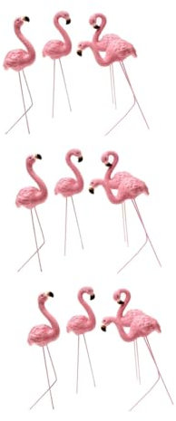 Gogogmee 3sets Flamingo Decorations Party Resin Flamingo for Garden Yard Home Decor 4pcs*3