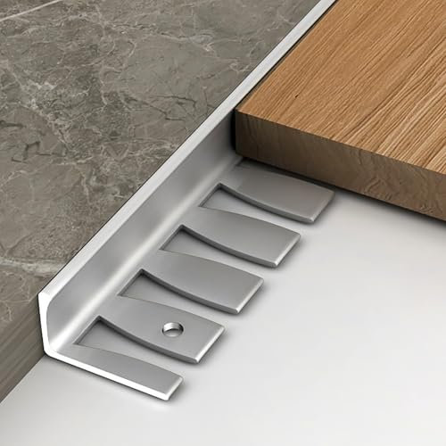 Raouoae Profilé De Protection De Bord Pliable en Aluminium L, 135cm (Lot De 2) pour Carrelage De Cuisine Et Mural - Finition Anodisée, Idéal pour Rénovation Et DIY(Silver,H:15MM)