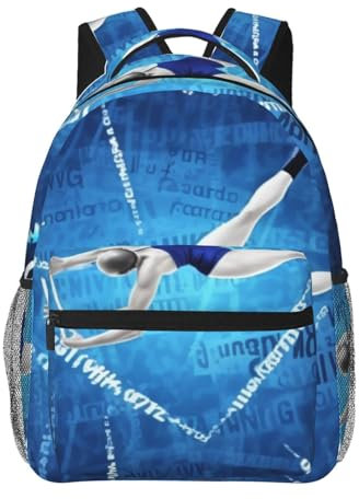 Dwrepo Sac à dos d'ordinateur portable bleu de gymnastique pour femme - Grand sac d'ordinateur pour homme - Sac à dos tendance pour voyage, noir, One Size