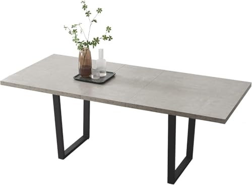 jiexi Esstisch Mit 4-8 Stühlen Set, Esszimmertisch Ausziehbar, Tisch Esszimmer, Essgruppe Mit 4-8 Stühle, MDF-Platten Holztisch Geeignet Für Wohnzimmer, Küche(160-200cm Tisch)