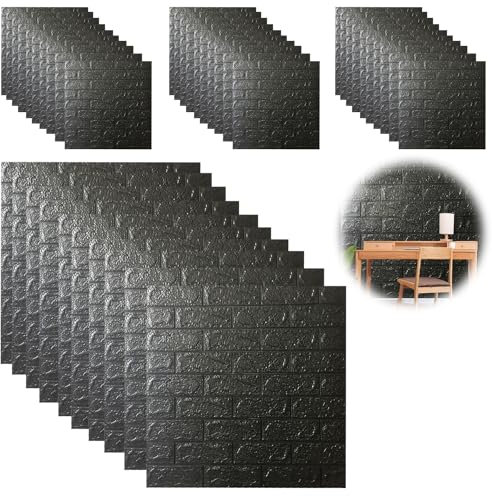 40 Stück 3D Wandpaneele Selbstklebend, 38 × 35 cm Selbstklebende Tapete Wandpaneele Wandfliesen, Steintapete, 3D Wall Panels, Wandverkleidung Steinoptik für Die Innen