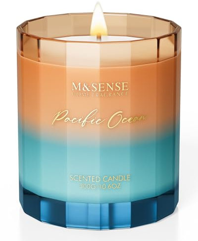 M&SENSE Duftkerze im Glas|Duftkerzen Pazifischer Ozean|300g 60 Stunden Brenndauer|Sojawchskerze Sommer Kerze Geschenk für Frauen