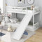 YSZZYSM Wooden Bunk Beds for Kids, Storage Bunk Bed with Stairs and Slide, Solid Pine Wood White Bunk Beds, Children's Beds with 2 Drawers in the Steps, 90x190cm