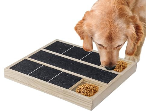 Tabla para rascar uñas de perro, juguete de de uñas para cachorros con caja de golosinas, almohadilla de aseo de madera para cachorros, rascador cuadrado de entrenamiento interactivo, rascador