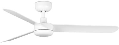 ventyly / BAIRES/Ventilador de techo blanco sin luz, Ø120 cm/Ultra Silencioso, bajo consumo, 6 Velocidades, Mando a distancia, Verano-Invierno, temporizador