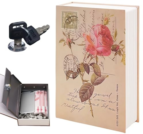 GOEDCH Dictionnaire coffre-fort caché : 24 x 15,5 x 5,5 cm boîte secrète coffre-fort, dictionnaire compartiment caché, variante de clé, lieu de stockage sûr pour l'argent, les documents et les bijoux