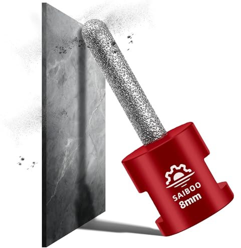 Fraise Diamantée 8mm pour Agrandir Meuler et Façonner les Trous Existants dans Carrelage Porcelaine Céramique Marbre Granit Maçonnerie Pierre Comptoirs Fraise Diamantée à Doigt (M14 Filetage)