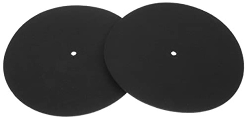 HONITANO Schwarz Filz Schallplattenmatte 2 Stück Schonende Vinyl Schallplattenpad Ersatz für Plattenspieler Schallplattenschutz im Heimgebrauch