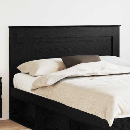 Tonture Kopfteil Schwarz Eichen-Optik 150 cm, Modernes Bett Kopfteil aus Holzwerkstoff, Langlebige Bettumrandung für Schlafzimmer, Einfache Montage, Pflegeleichtes Möbelstück