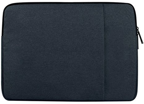 Laptop Sleeve Water-Resistant Soft Lycra Case Cover Bag for Pad Pro/Laptops/Notebook Ultrabook/MacBook Air/MacBook Pro/Pro Retina with Small Pocket for Power Cable 15.6 Inch Navy
