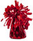 PartyDeco Ballongewicht Folie mit Fransen – Gewichte Luftballons Glitzer – Rot, 7 cm, 130 gr, 4 Stück