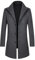 Allthemen Men's Trench Coat Stand Collar Casual Woolen Coat Winter Long Jacket Single Breasted Overcoat, Gray2, M