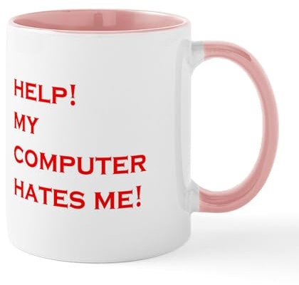 CafePress Help Computer Hates Me Mug 11 oz (325 ml) Ceramic Coffee Mug