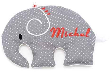 Wärmekissen mit Namen: Elefant - grau