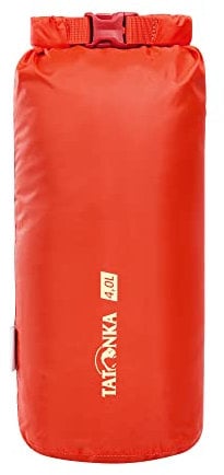 Tatonka Packsack Dry Sack 4l - Wasserdichter Packbeutel mit Rollverschluss und Steckschließe - Aus recyceltem Polyester - 4 Liter Volumen (rot)