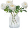 DUYONE Weiße 4 Stück künstliche Blumen für Dekoration, Heimdekoration, echte Haptik, künstliche Blumen, Austinrose, Pfingstrose, Latex, Wohnzimmer, lebendige rosa Rosen, Pfingstrosen