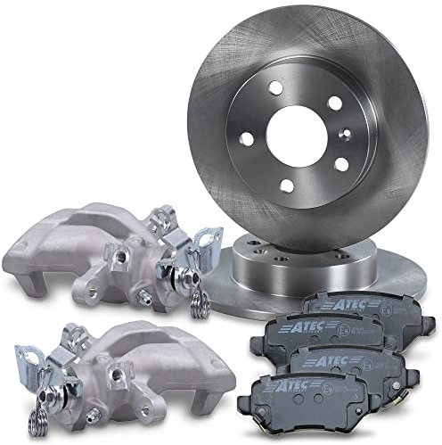 BESTPRICE BESTPRICE Bremsenset Hinterachse inkl. Bremsscheiben Ø 264 mm Voll + 2x Bremssattel und Bremsbeläge hinten