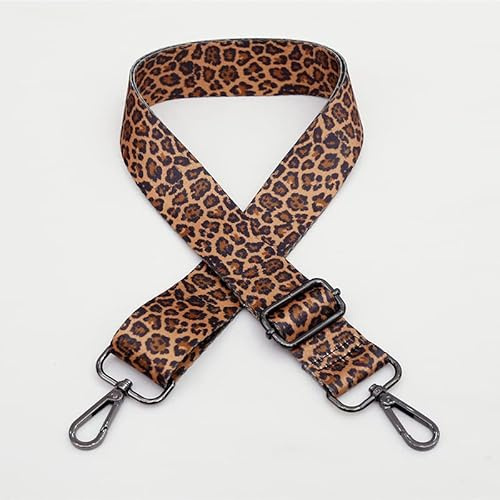 PTNKUIIY Verstellbar Schulterriemen für Taschen, 80-140cm Taschengurt Breit Schultergurt mit Karabiner Leopard Muster Umhängegurt Herren Ersatzriemen Schultergurt für Taschen Handtaschen Damen Herren